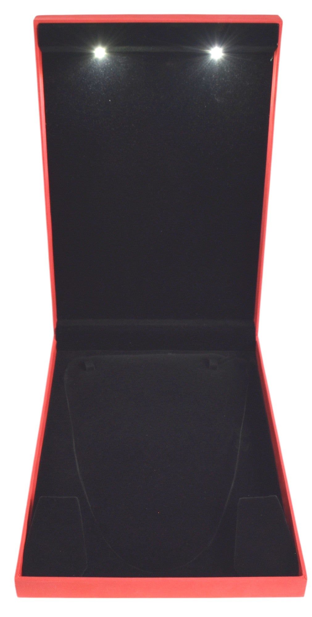 Red Jewellery Box With Laser Cut Design & LED Light.