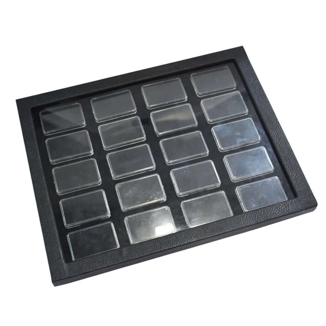 Diamond Gemstone color Stone Box Dabbi with Clear Top 1.5x2" (PLASTIC)