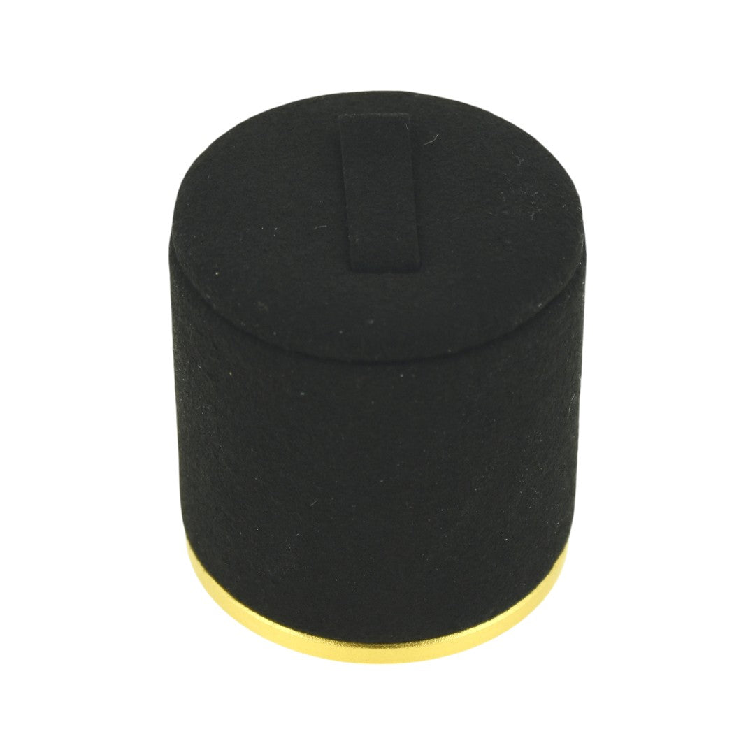 Elegant Gold Brass & Black Suede Jewellery Display Stands.