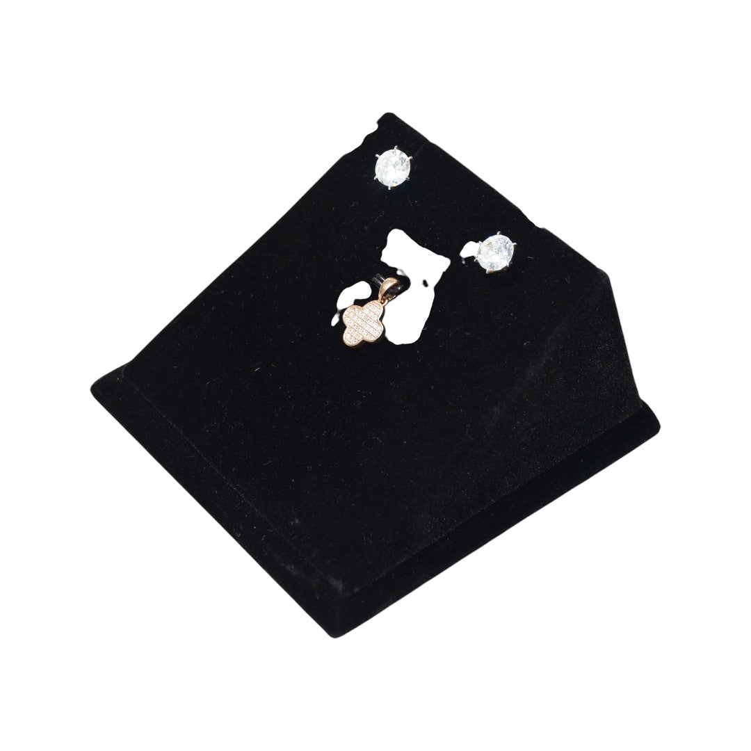 Black Flock Velvet Jewellery Display Stand.
