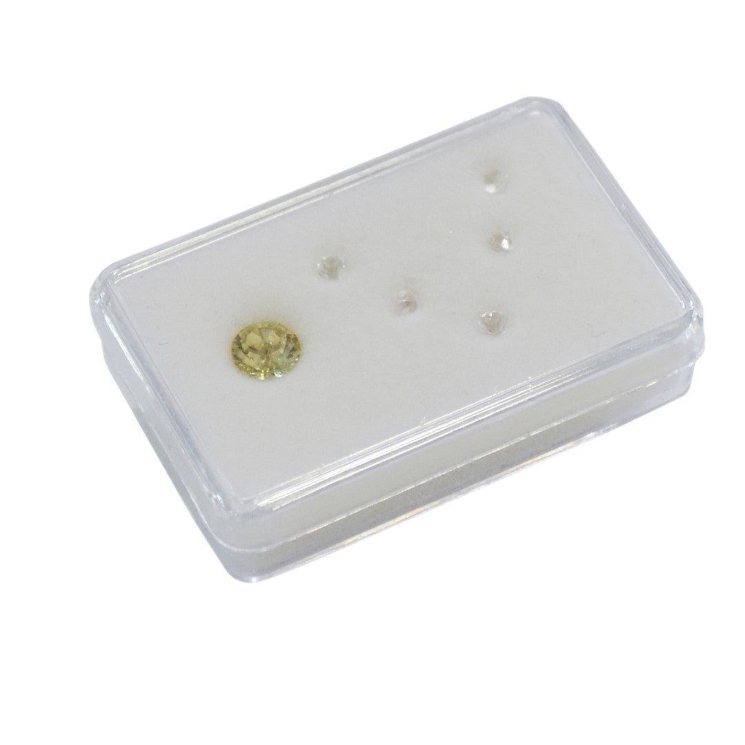 Diamond Gemstone color Stone Box Dabbi with Clear Top 1.5x2" (PLASTIC)