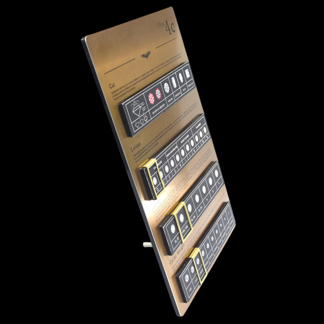 4c Display Stand for Diamond Characteristics (Gold Colour)