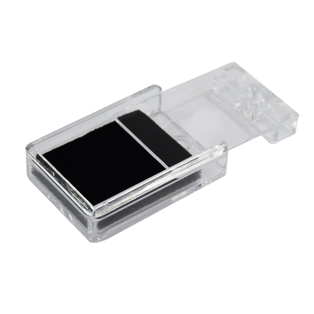 Diamond Gemstone Colour Stone Box with Clear Top, In-built Stand & Reversible Insert 1.5x2.0" (Transparent)