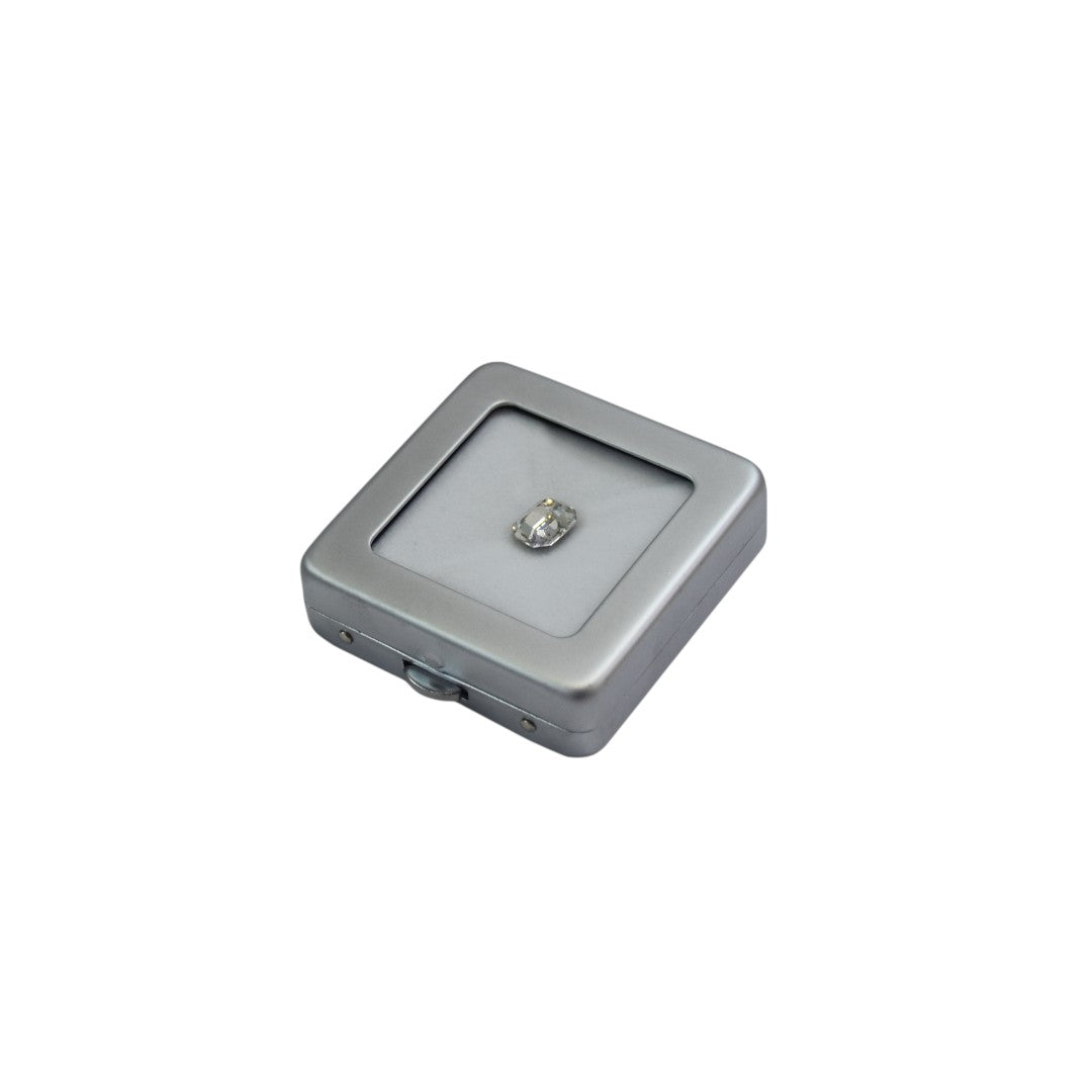 Metal Diamond Gemstone Box Dabbi with Glass Top & Reversible insert (Matt).