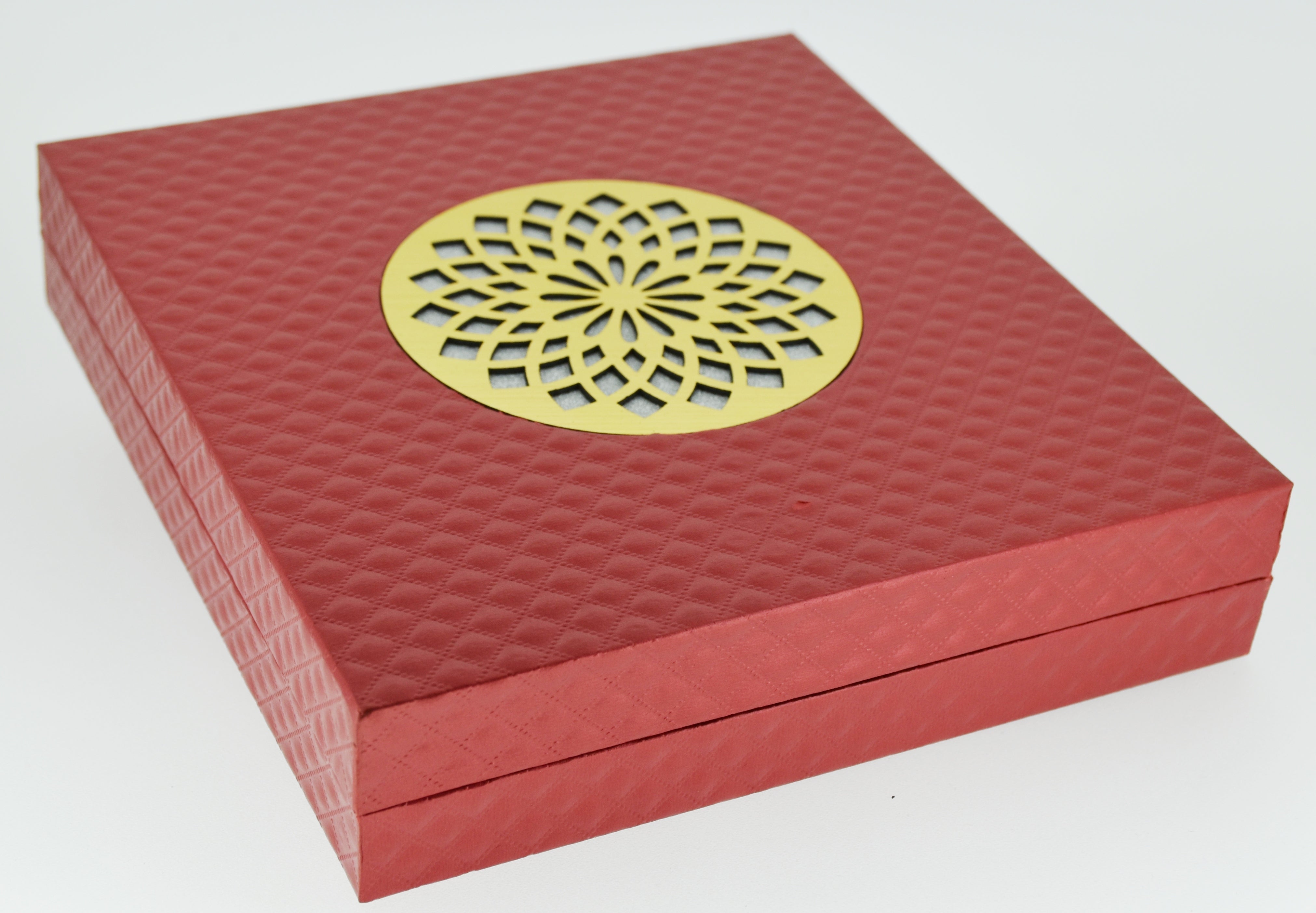 New Red Jewellery Box With Laser Cut Design & LED Light.