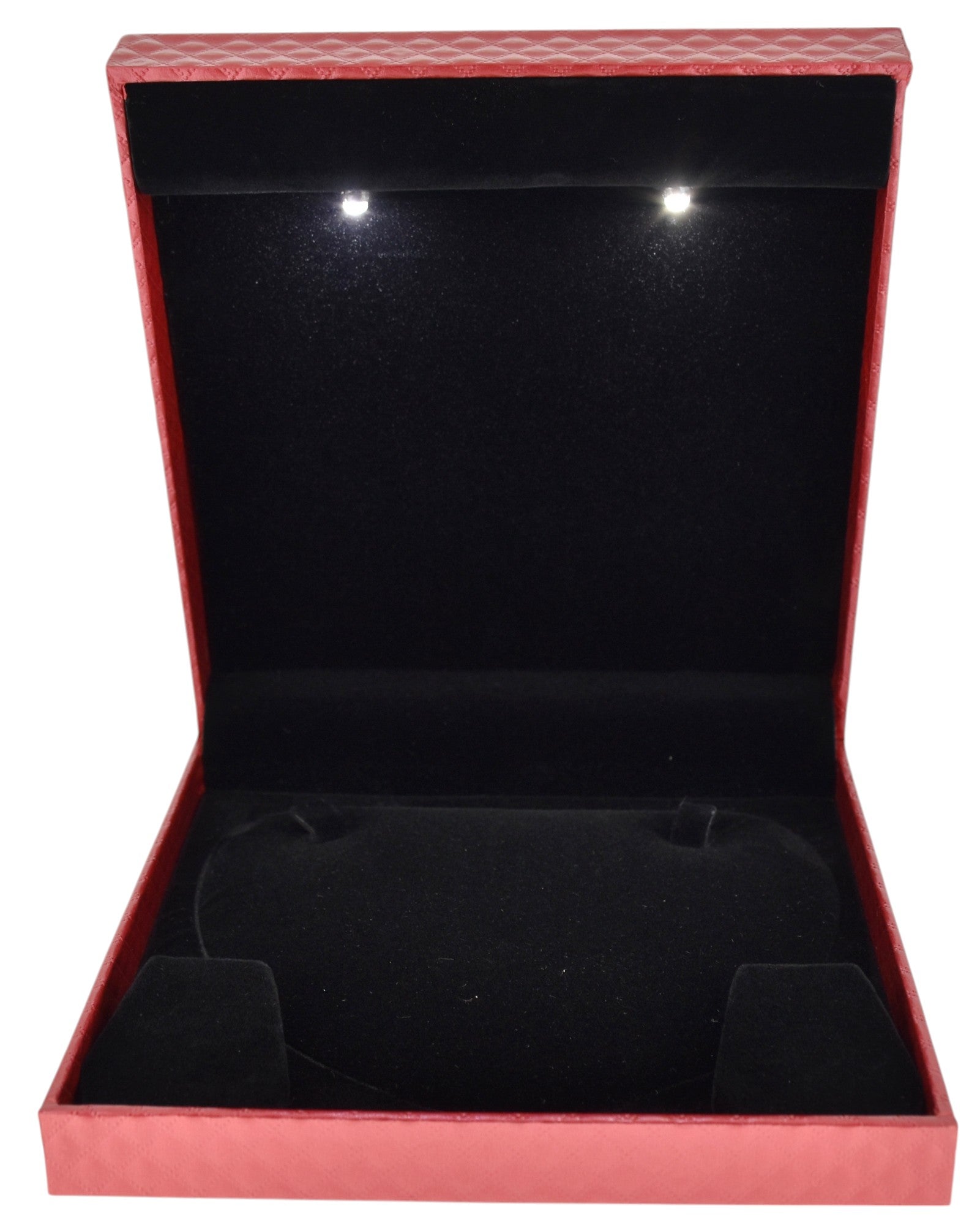 New Red Jewellery Box With Laser Cut Design & LED Light.