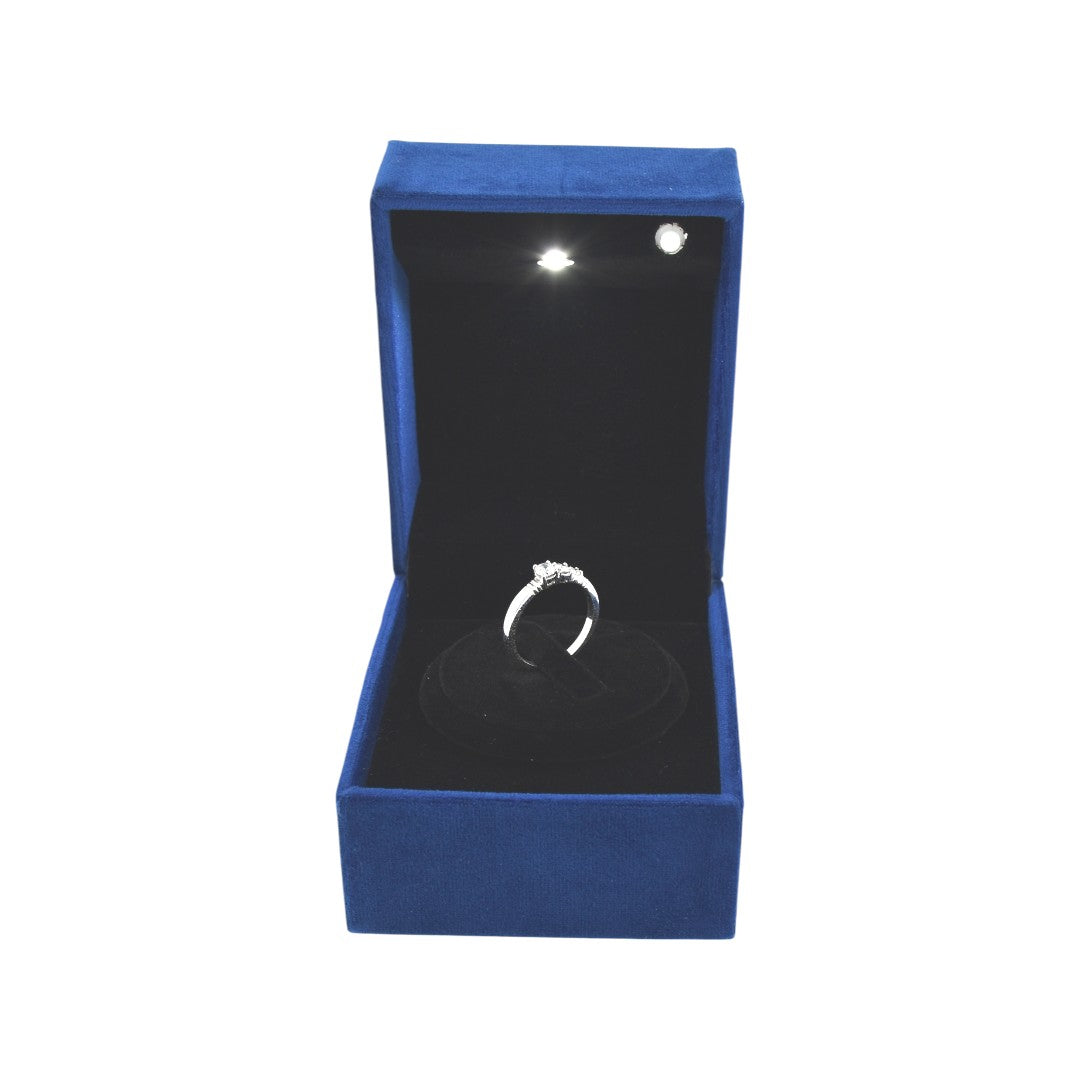 Jewellery Box With LED Light And Rotating Base 4x3x3"