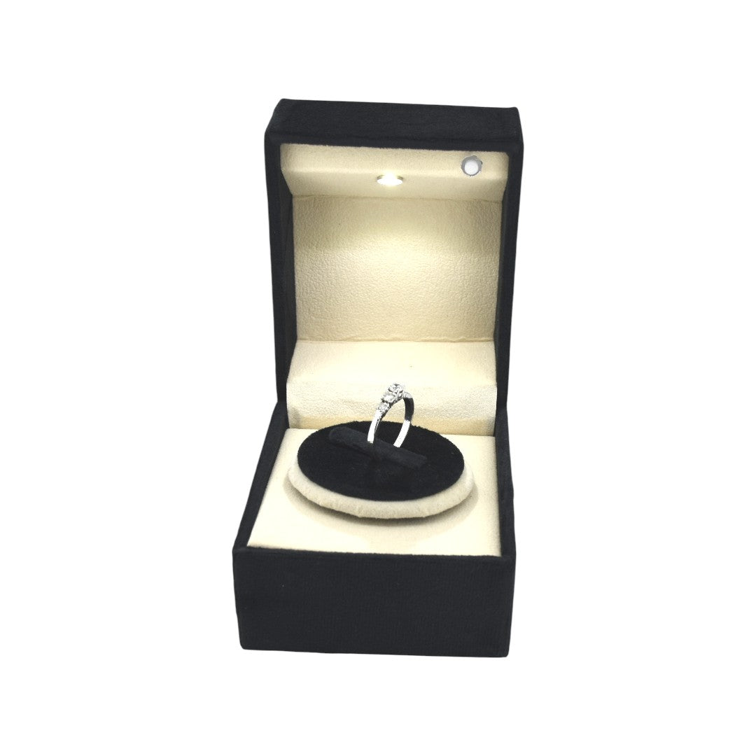 Jewellery Box With LED Light And Rotating Base 4x3x3"