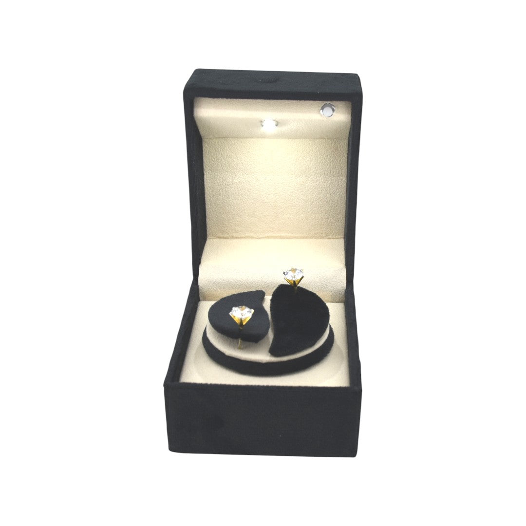 Jewellery Box With LED Light And Rotating Base 4x3x3"