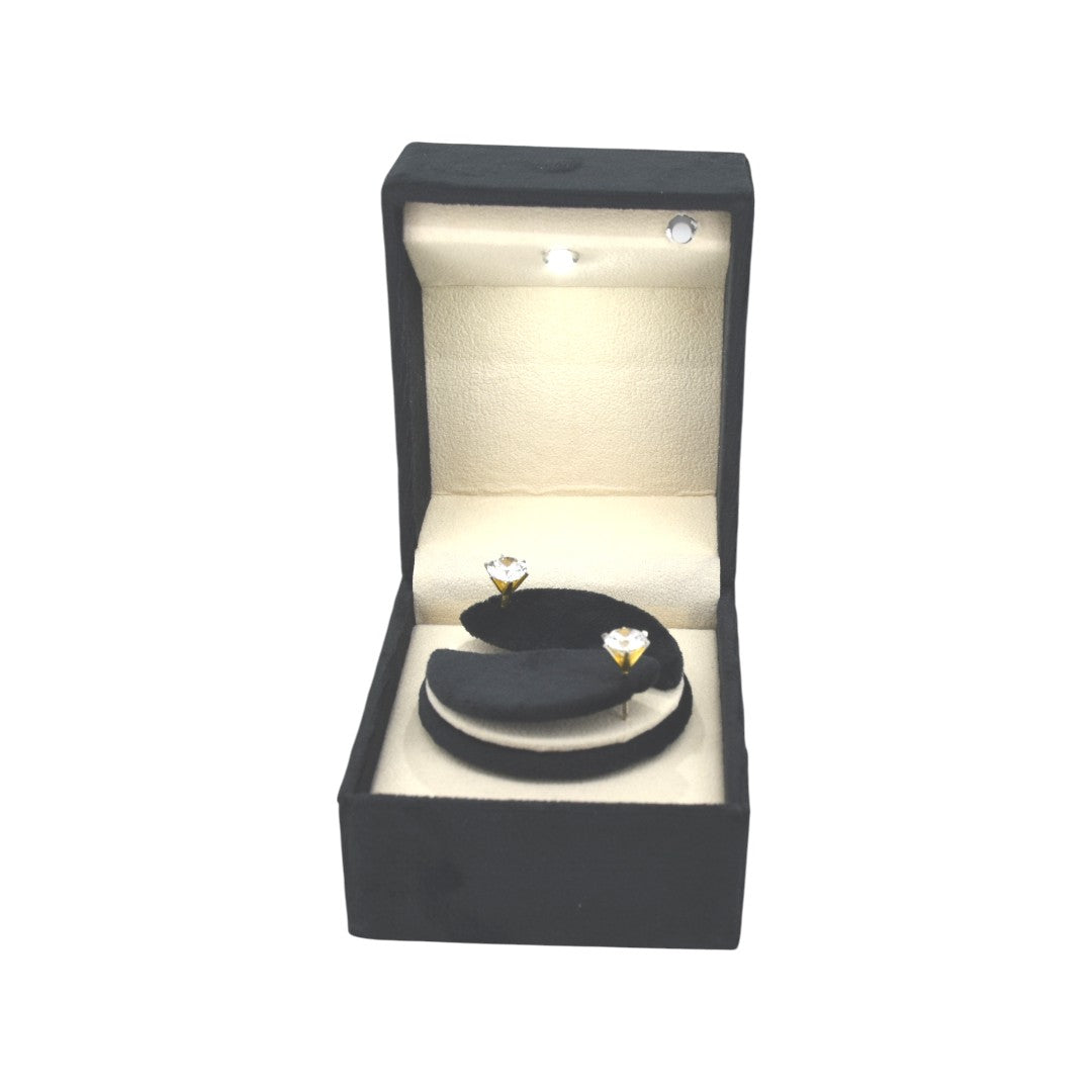 Jewellery Box With LED Light And Rotating Base 4x3x3"