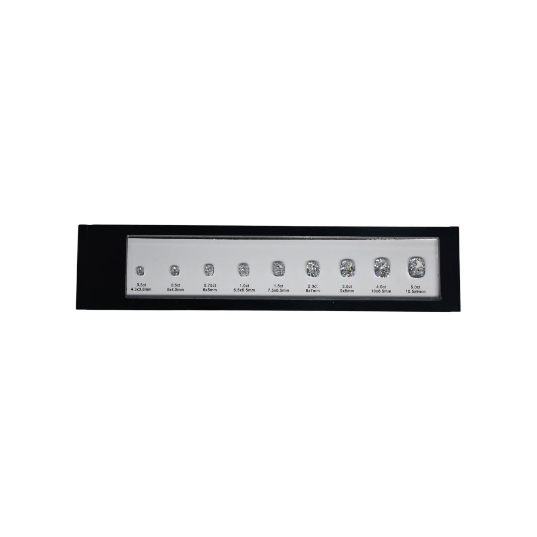 Cubic Zircon Sizing Scale in black magnetic box (0.30 ct - 5.00ct)
