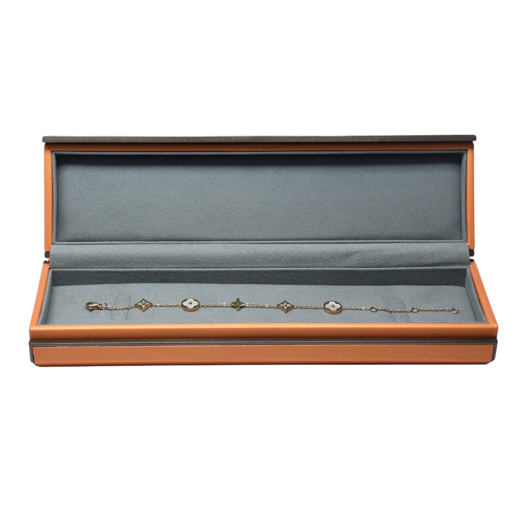 Designer Wooden Jewellery Box With Grey Interior.