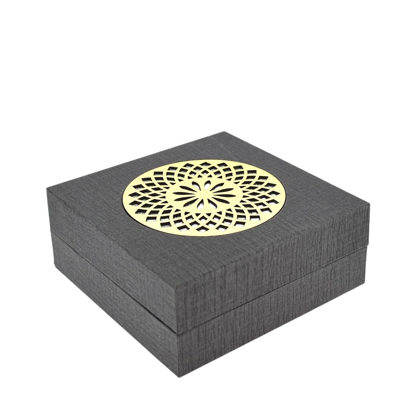 Grey Jewellery Box With Laser Cut Design & LED Light.
