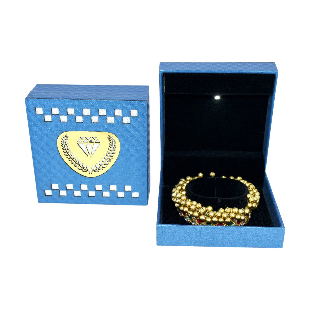 Blue Jewellery Box With Laser Cut Design & LED Light.