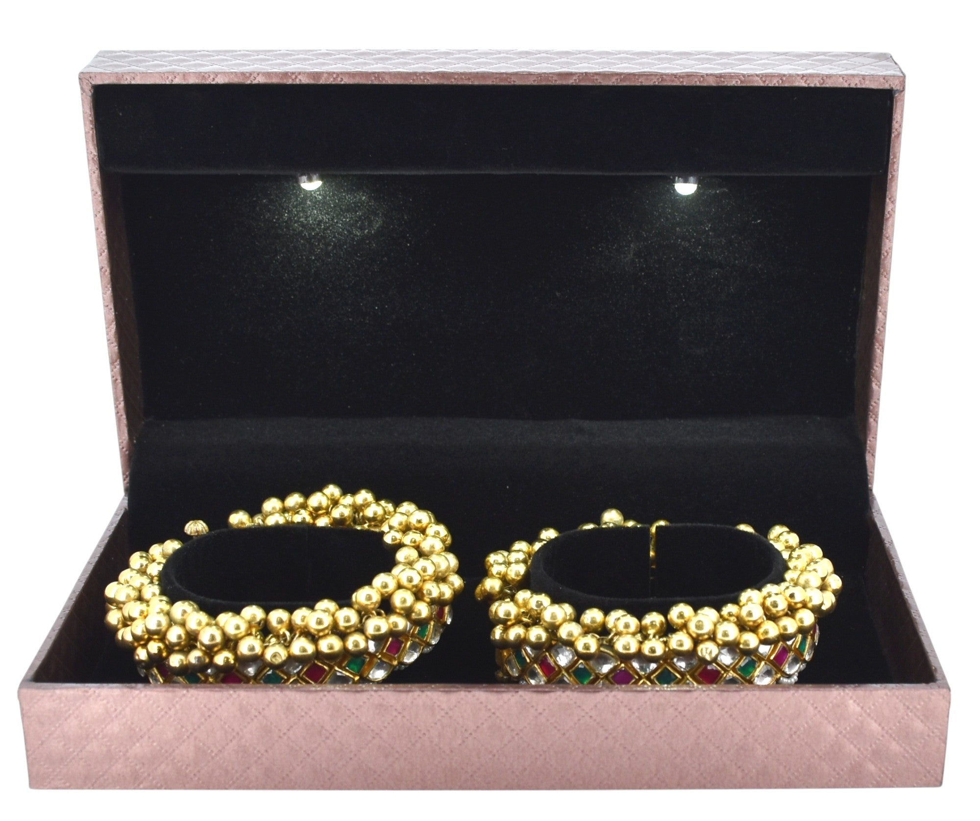 Brown Jewellery Box With Laser Cut Design & LED Light