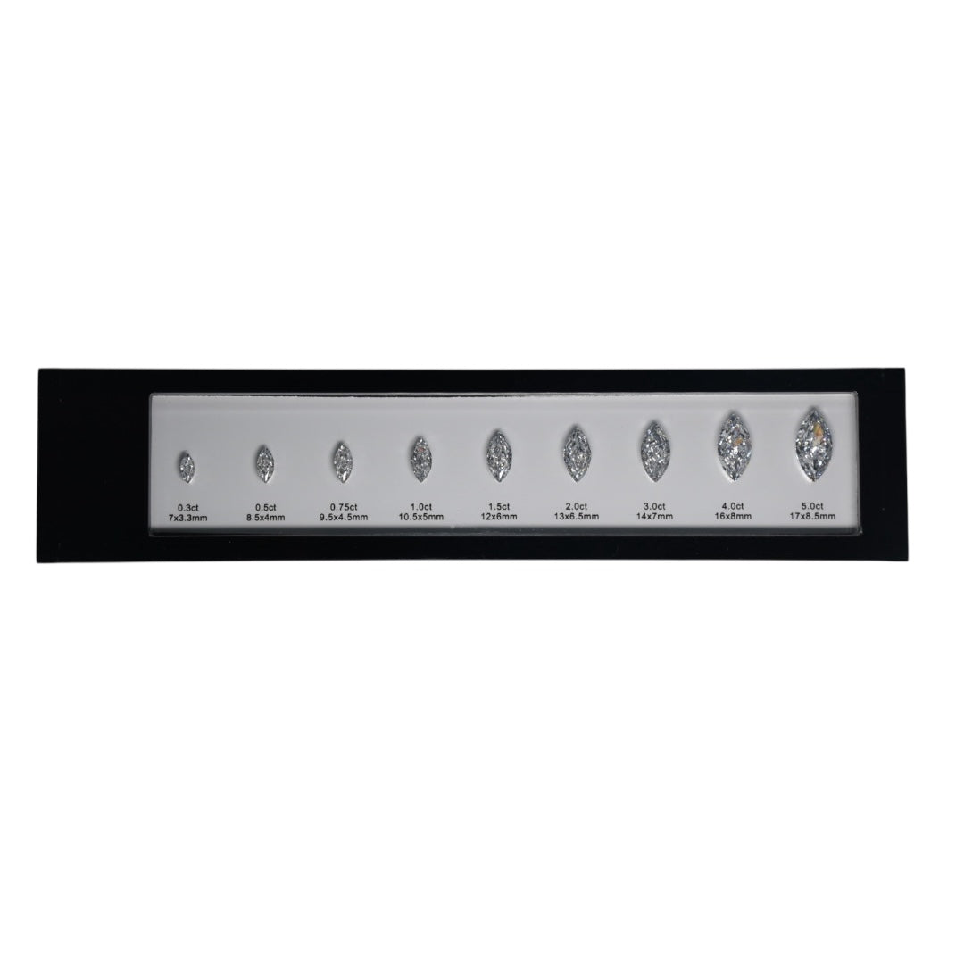 Cubic Zircon Sizing Scale in black magnetic box (0.30 ct - 5.00ct)