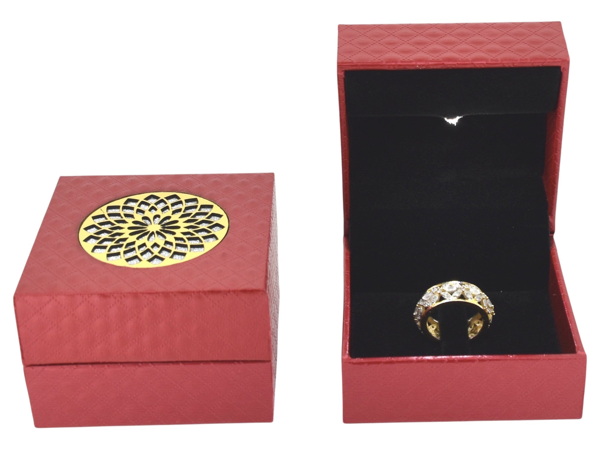 New Red Jewellery Box With Laser Cut Design & LED Light.