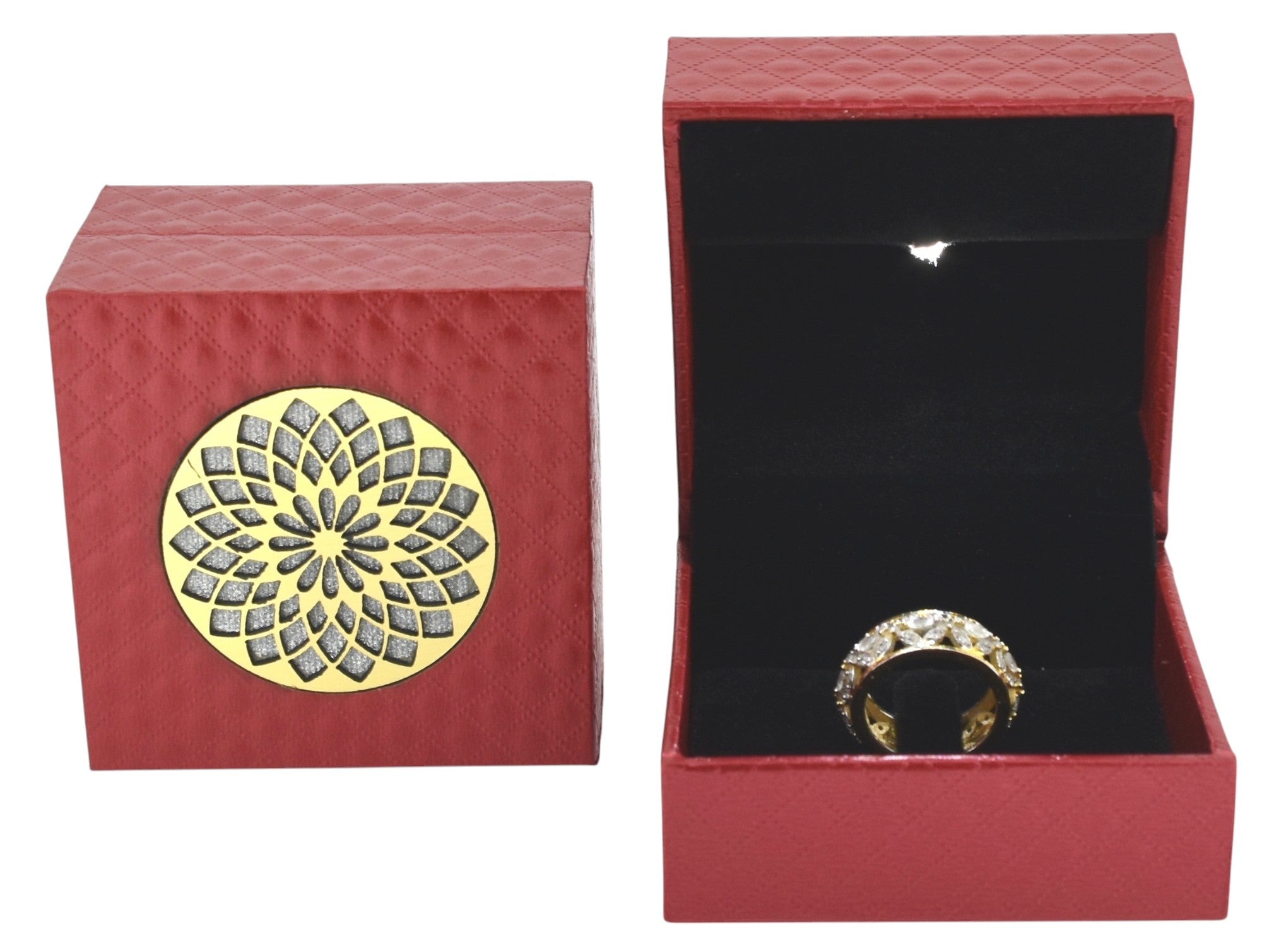 New Red Jewellery Box With Laser Cut Design & LED Light.