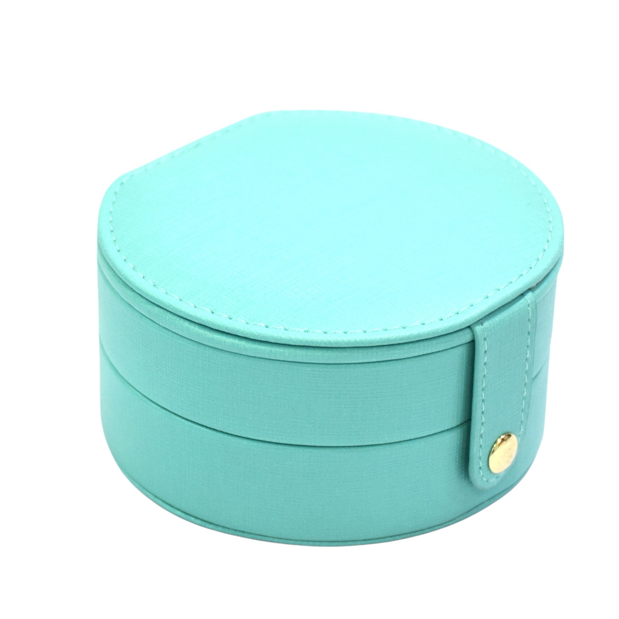 Two Layered Round Portable Jewellery Organiser with Mirror.