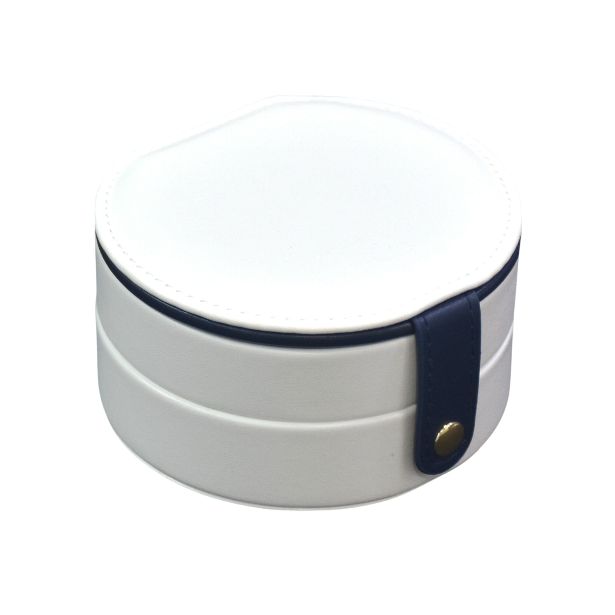 Two Layered Round Portable Jewellery Organiser with Mirror.