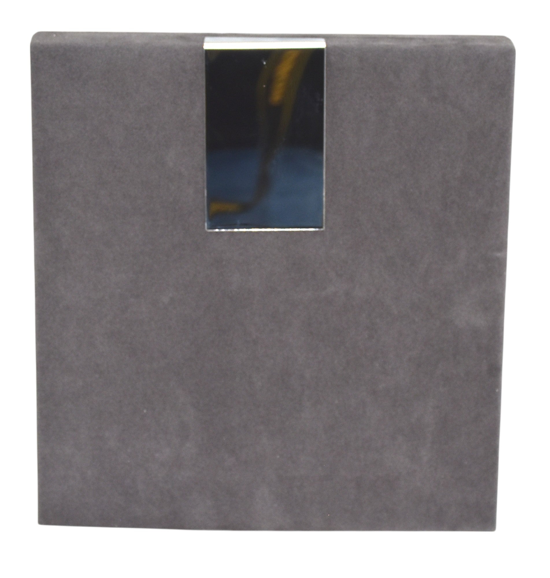Grey Velvet Jewellery Box With Metal Plate & LED Light.