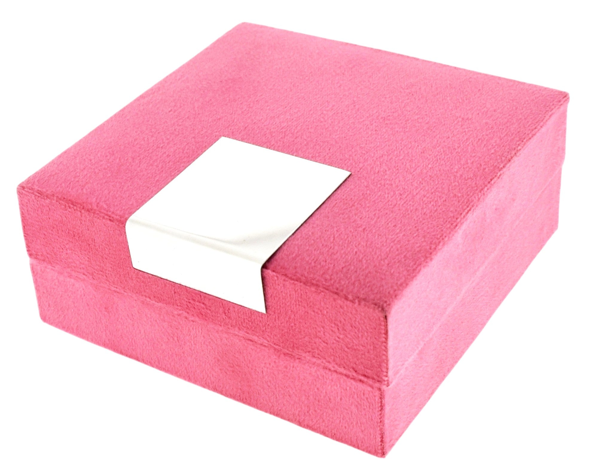 Pink Velvet Jewellery Box With Metal Plate & LED Light.