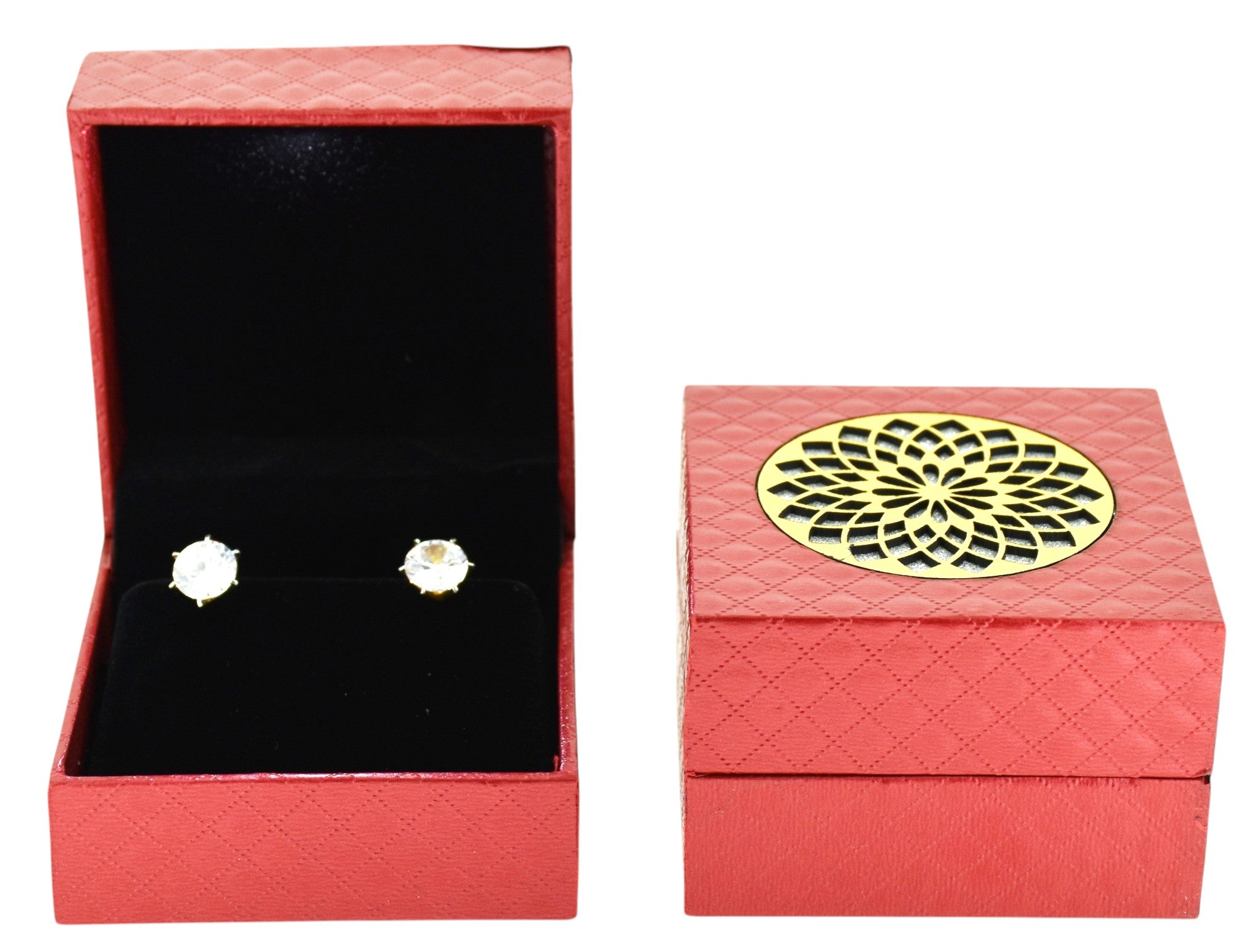 New Red Jewellery Box With Laser Cut Design & LED Light.