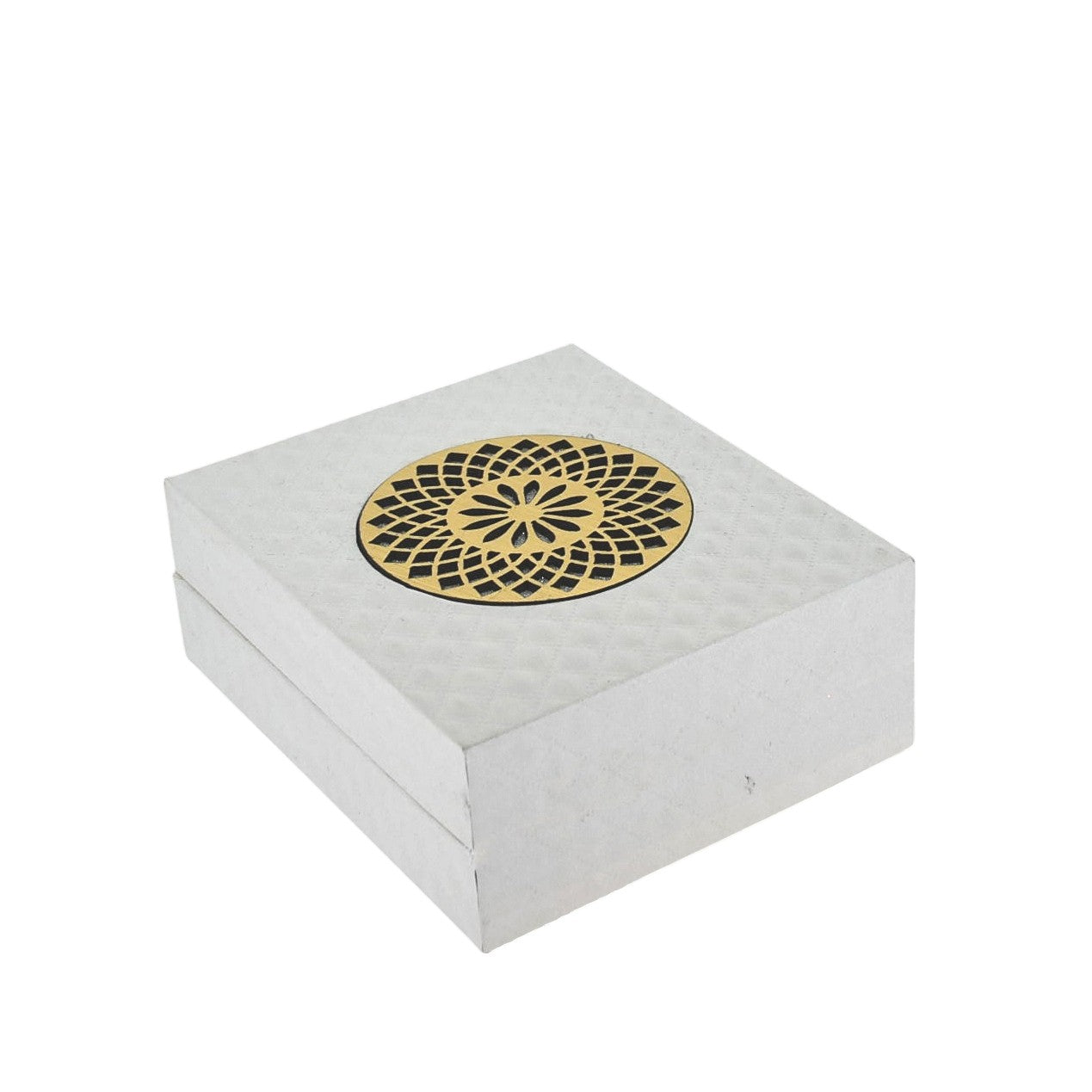 White Jewellery Box With Laser Cut Design & LED Light.