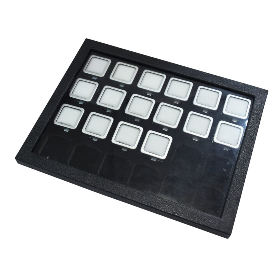 Metal Diamond Gemstone Box Dabbi with Glass Top & Reversible insert (Matt).