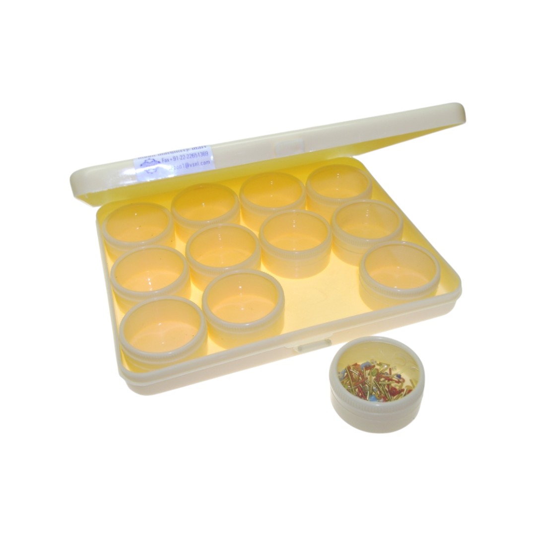 Multiple Round Plastic Boxes in a Plastic Box