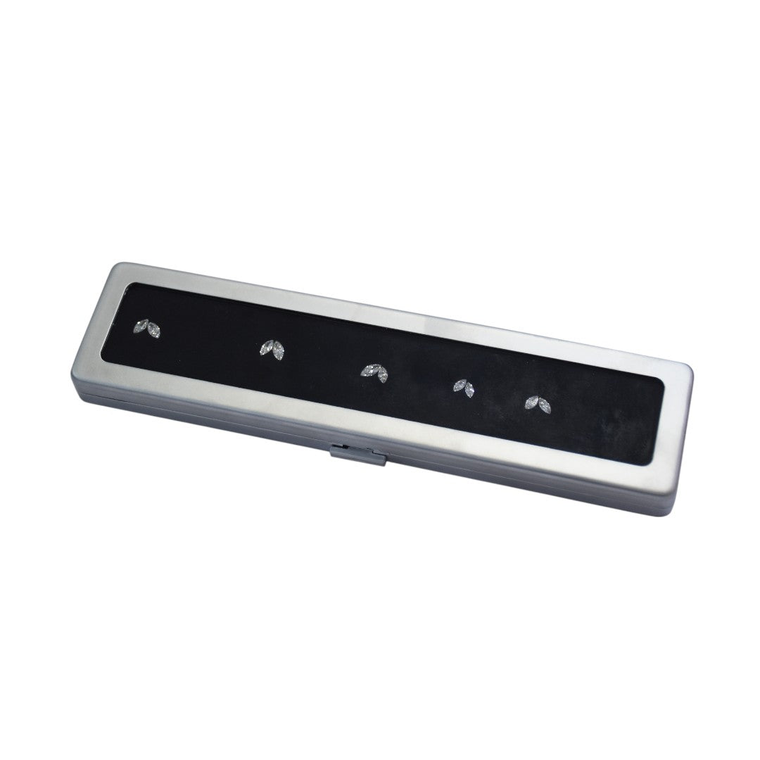 Metal Diamond Gemstone Box Dabbi with Glass Top & Reversible insert (Matt).