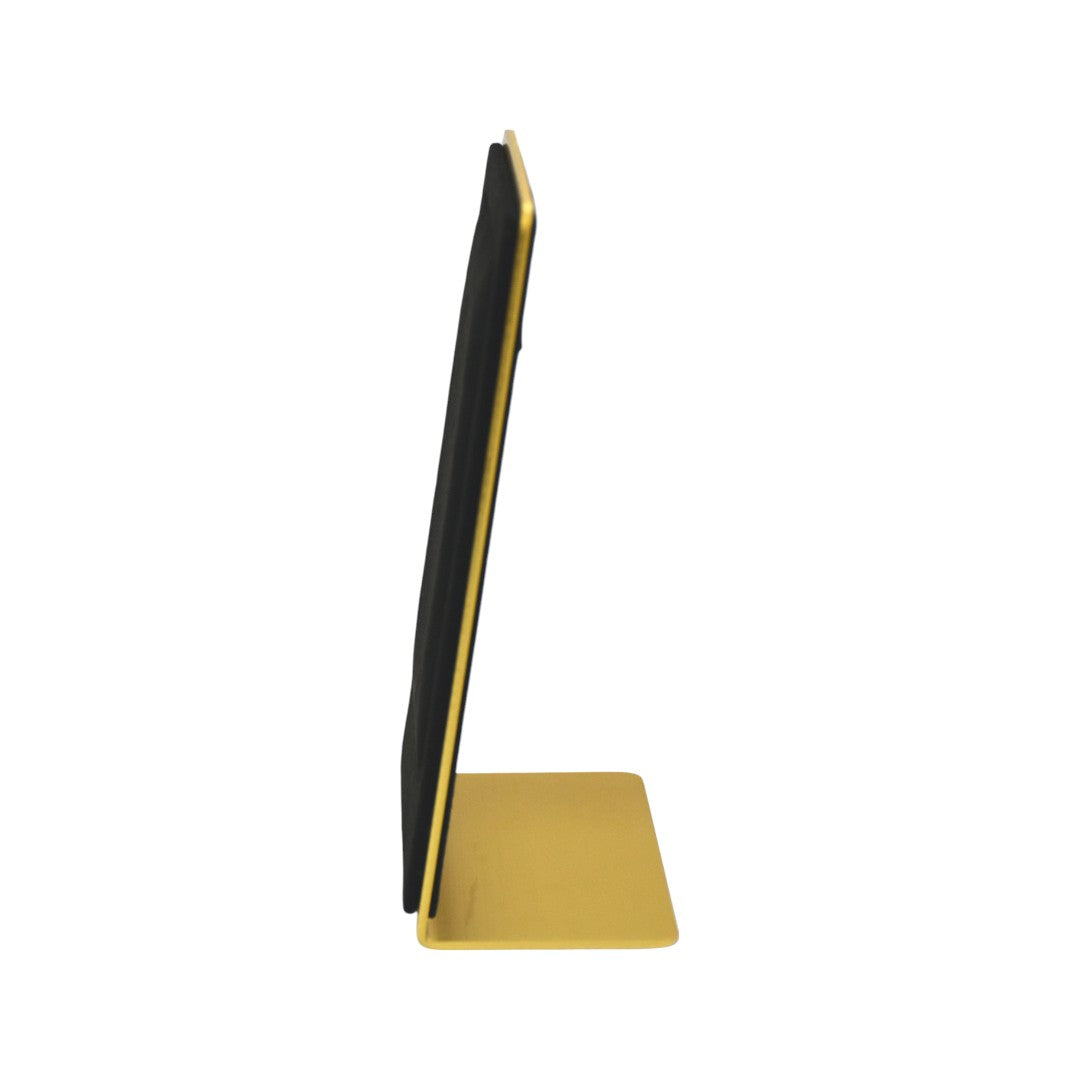 Elegant Gold Brass & Black Suede Jewellery Display Stands.
