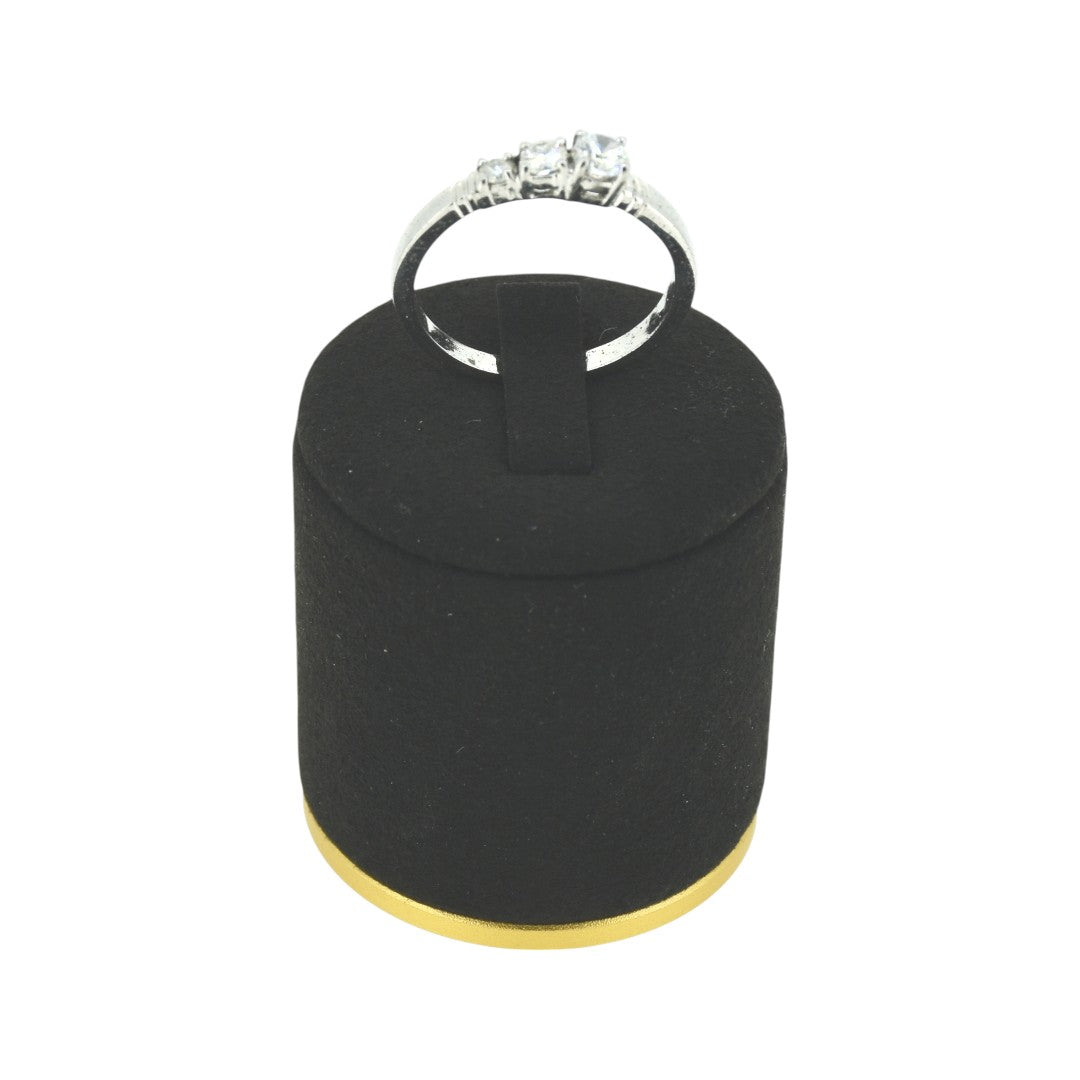 Elegant Gold Brass & Black Suede Jewellery Display Stands.