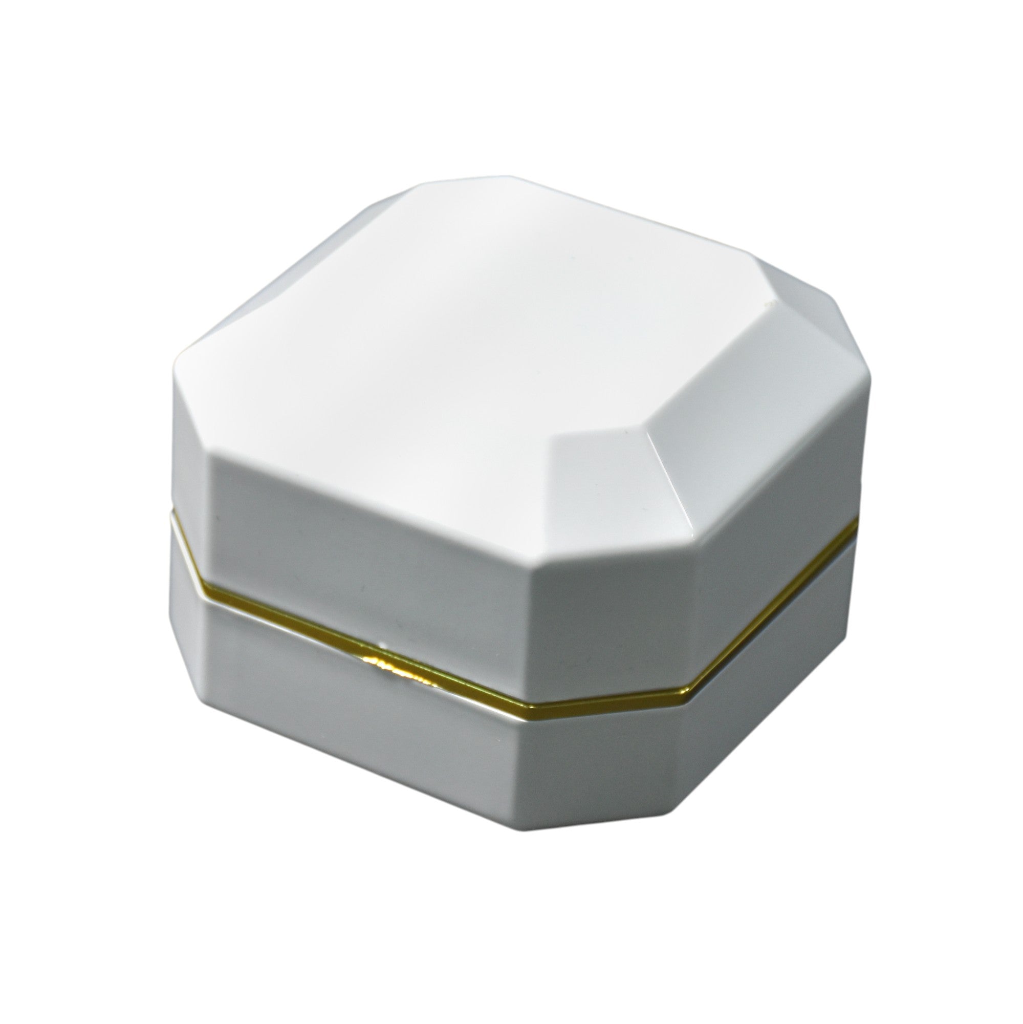 Glossy White Jewellery Boxes With Golden Border & LED Light.