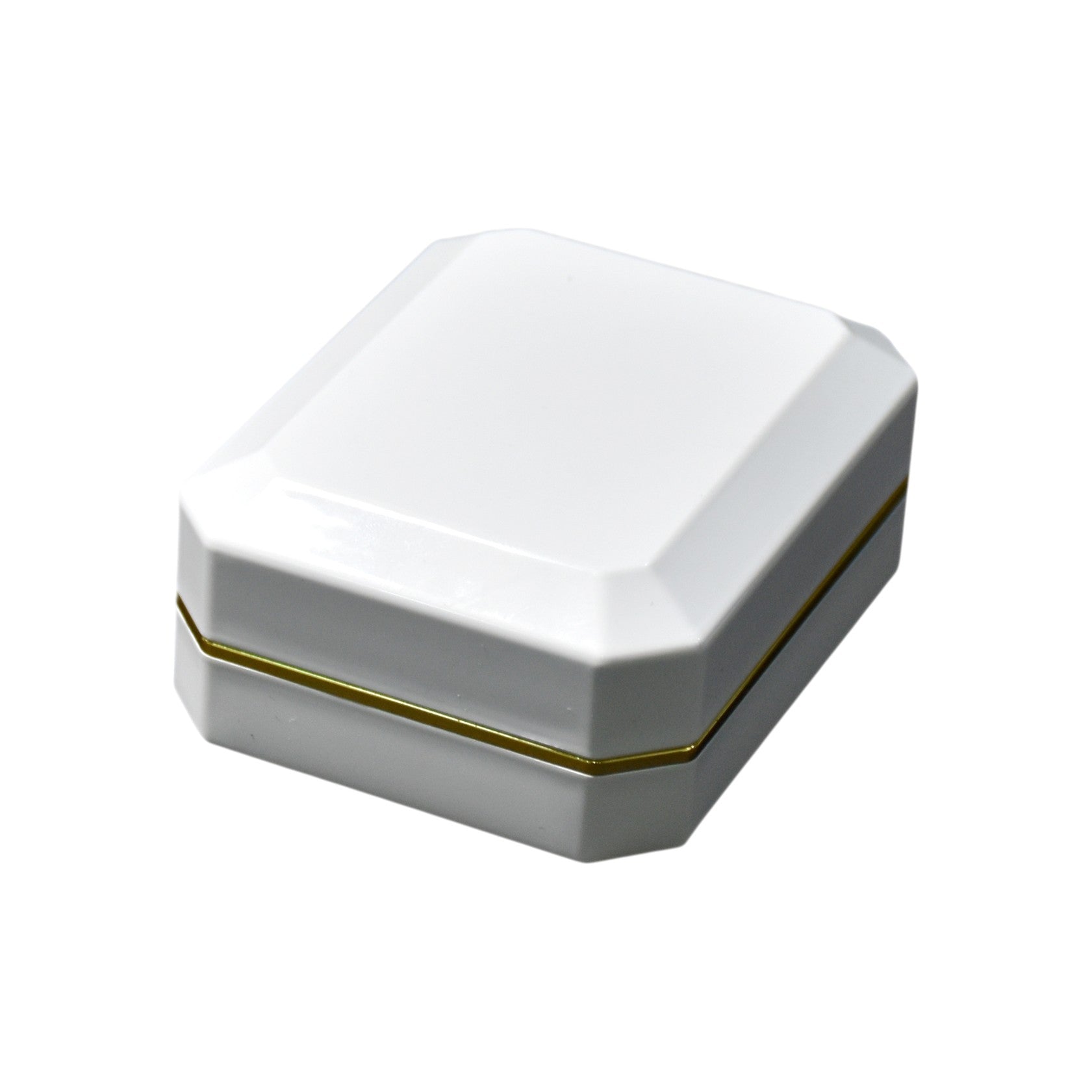 Glossy White Jewellery Boxes With Golden Border & LED Light.