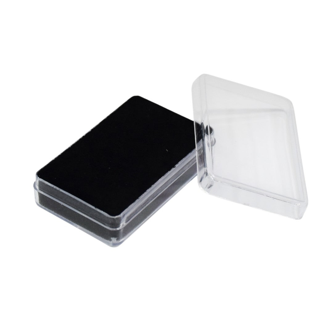 Diamond Gemstone color Stone Box Dabbi with Clear Top 1.5x2" (PLASTIC)