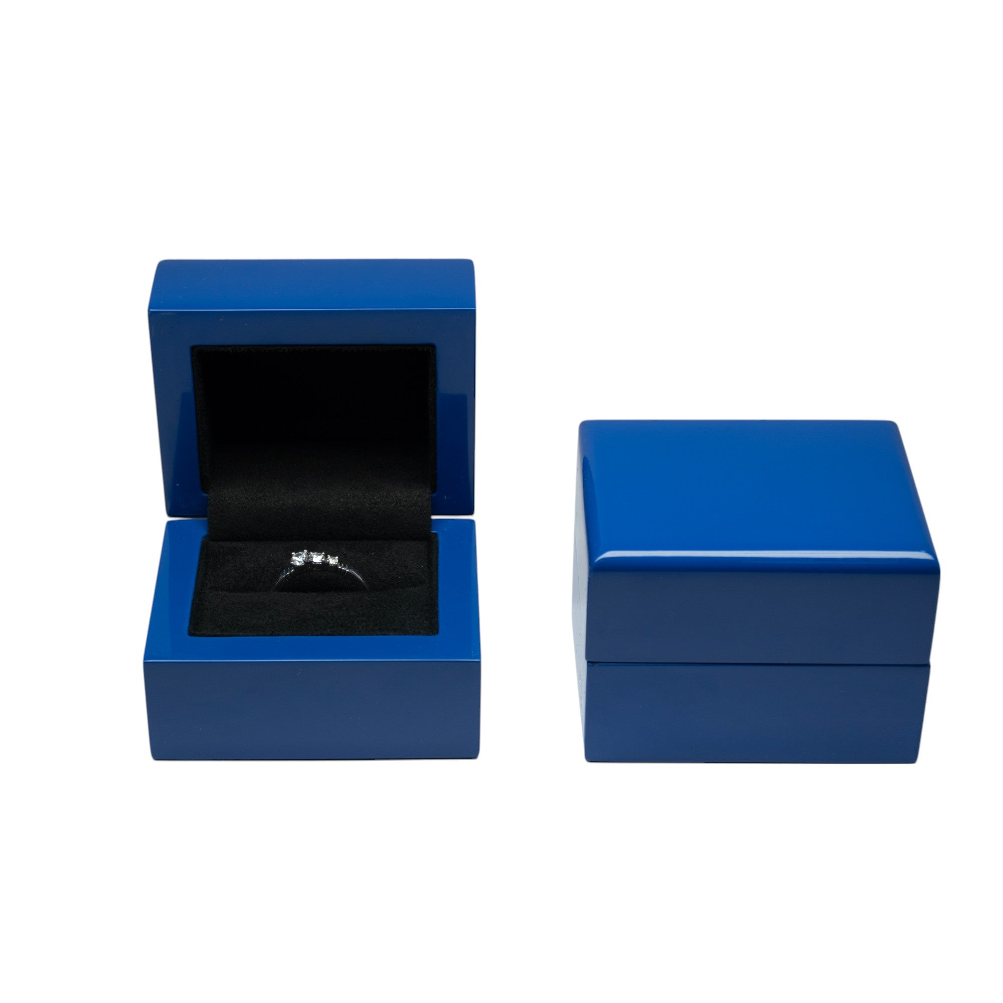 Blue Wooden Lamination Series Ring box.