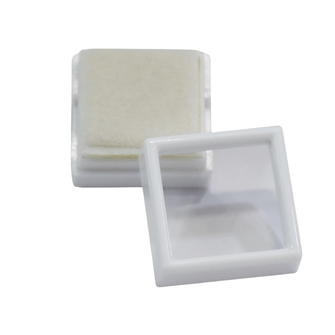 Diamond & Gemstone Box Dabbi with Transparent Glass Top & White Insert.