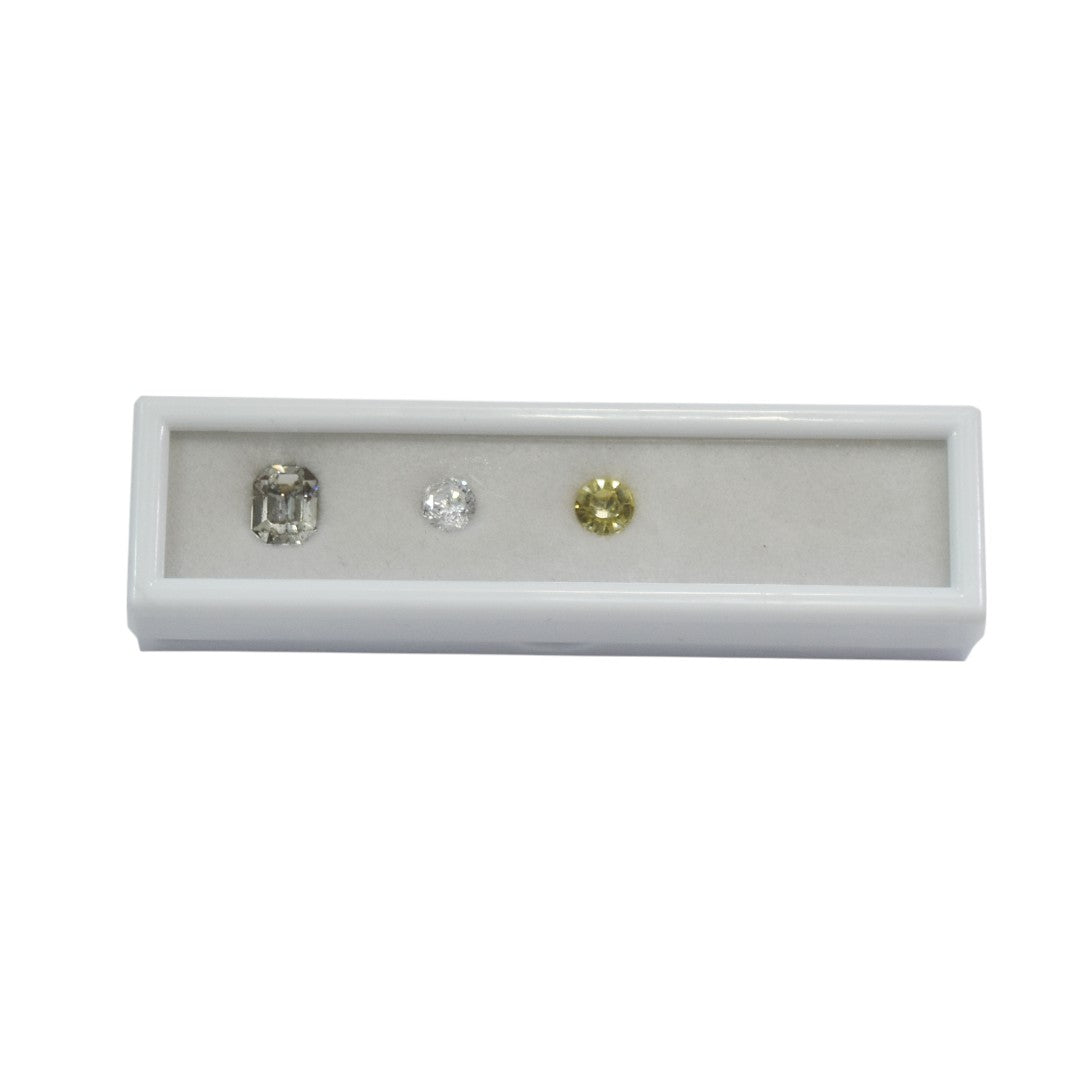 Diamond & Gemstone Box Dabbi with Transparent Glass Top & White Insert.