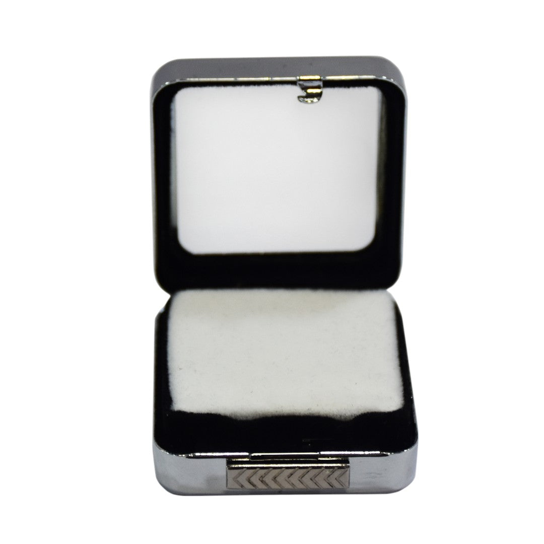 Metal Diamond Gemstone Box Dabbi with Glass Top & Reversible insert (Matt).