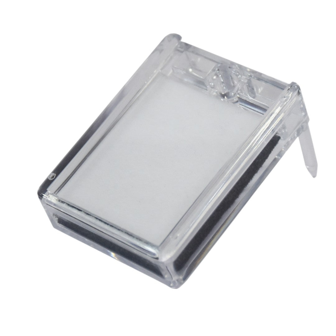 Diamond Gemstone Colour Stone Box with Clear Top, In-built Stand & Reversible Insert 1.5x2.0" (Transparent)