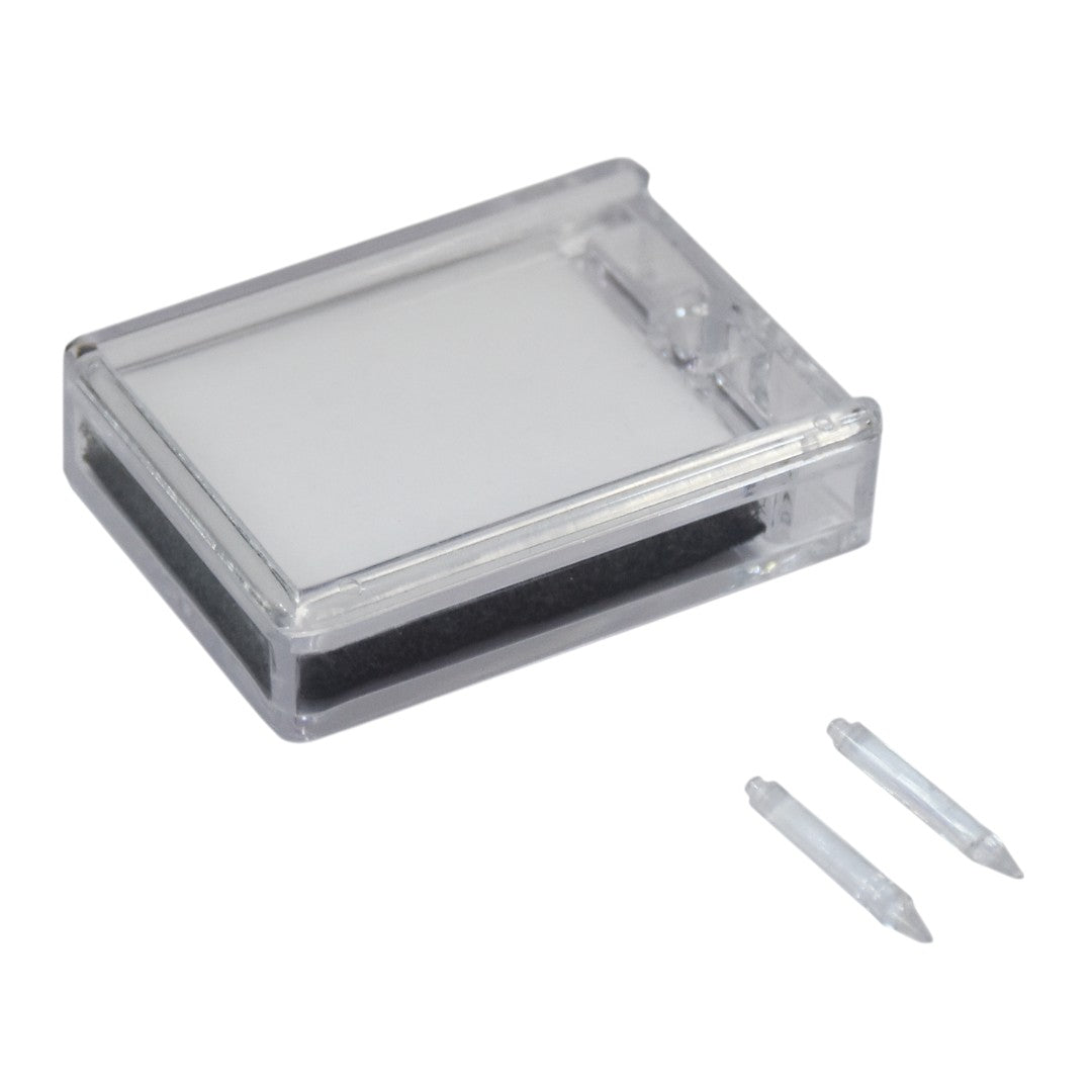 Diamond Gemstone Colour Stone Box with Clear Top, In-built Stand & Reversible Insert 1.5x2.0" (Transparent)