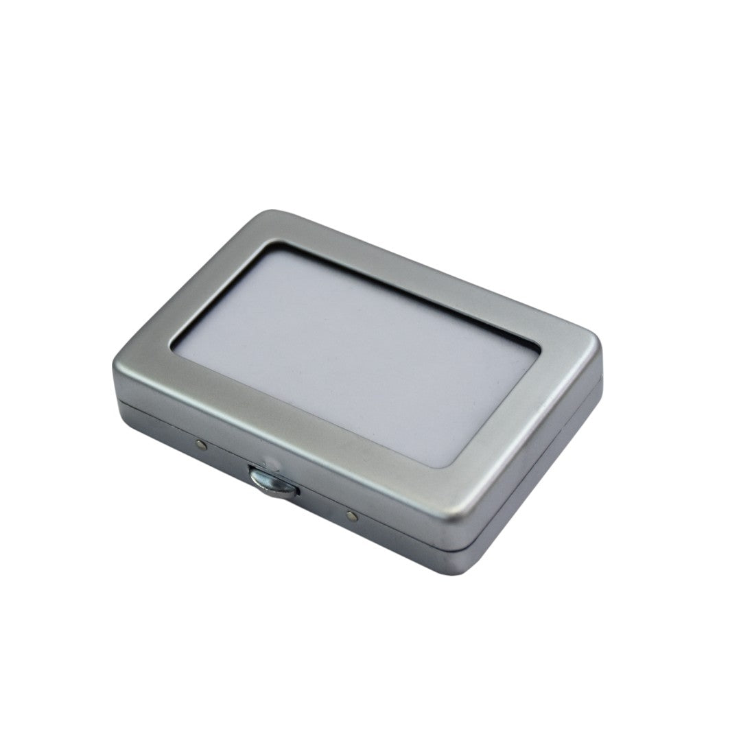 Metal Diamond Gemstone Box Dabbi with Glass Top & Reversible insert (Matt).