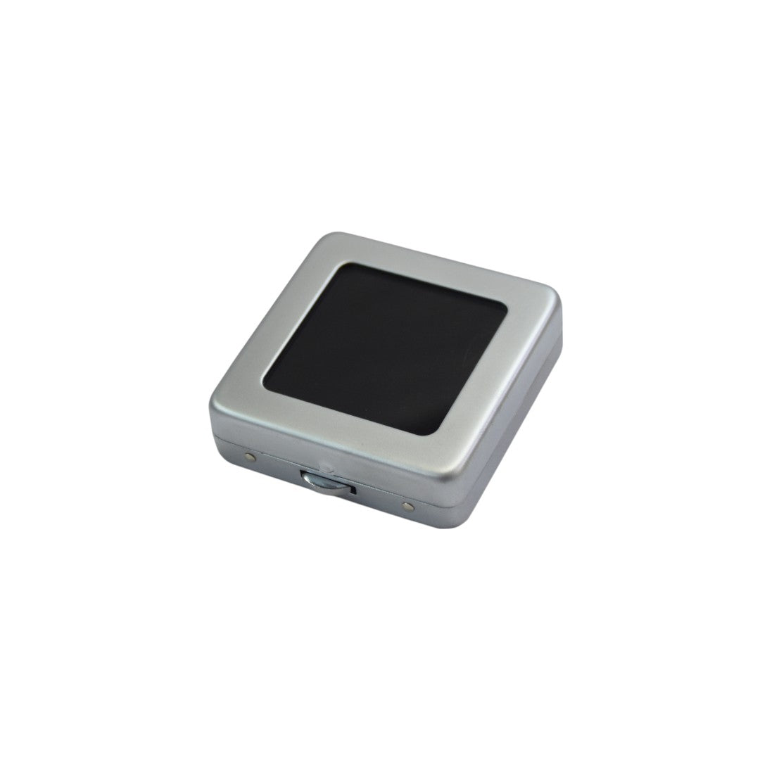 Metal Diamond Gemstone Box Dabbi with Glass Top & Reversible insert (Matt).