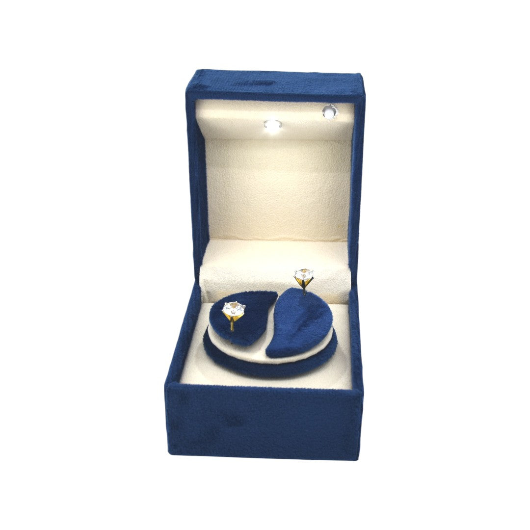 Jewellery Box With LED Light And Rotating Base 4x3x3"