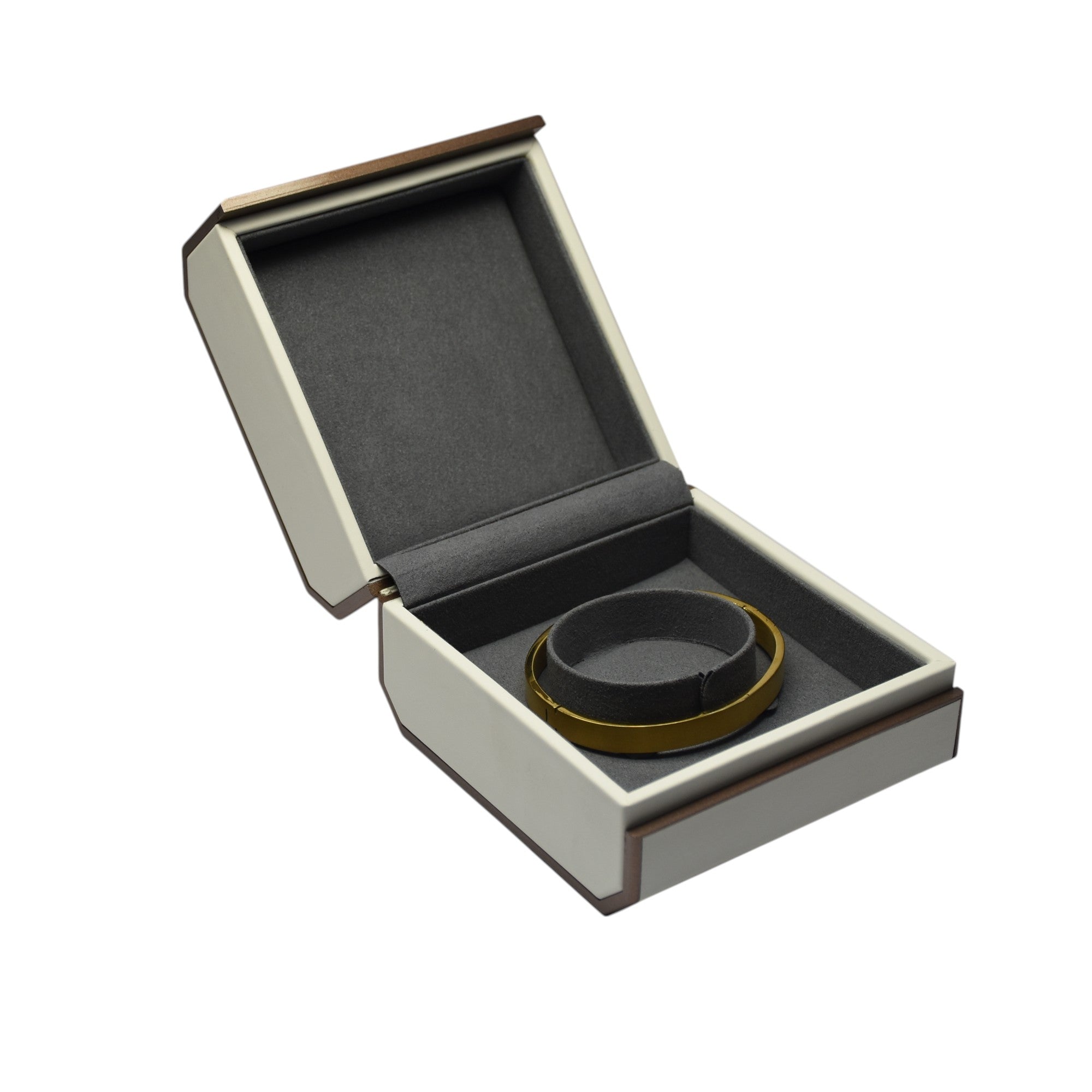 Designer Wooden Jewellery Box With Grey Interior.