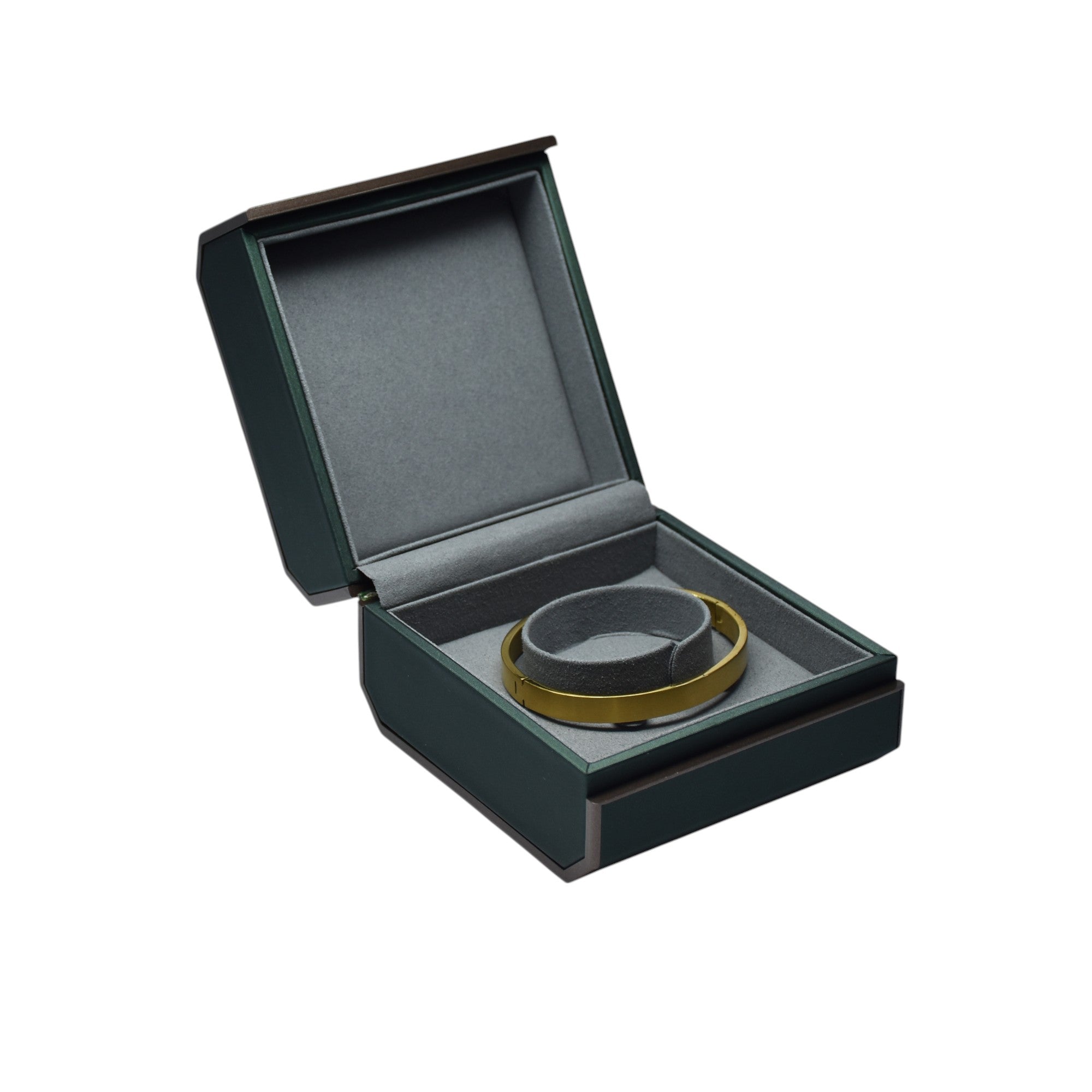 Designer Wooden Jewellery Box With Grey Interior.
