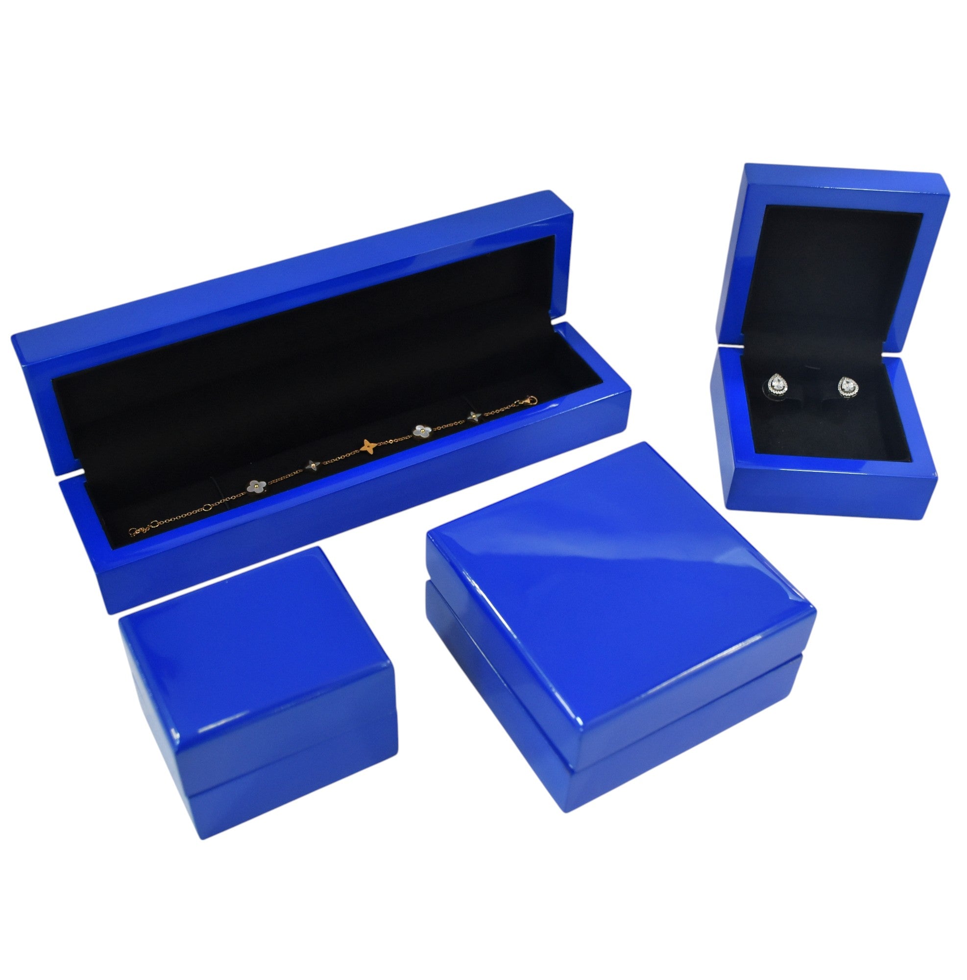 Blue Wooden Lamination Series Ring box.