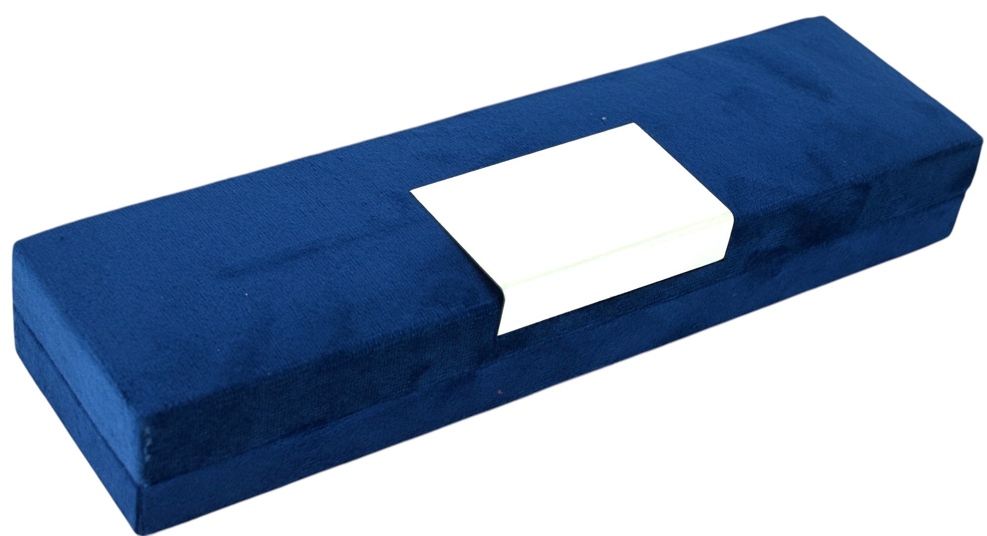 Blue Velvet Jewellery Box with Metal plate & LED Light.
