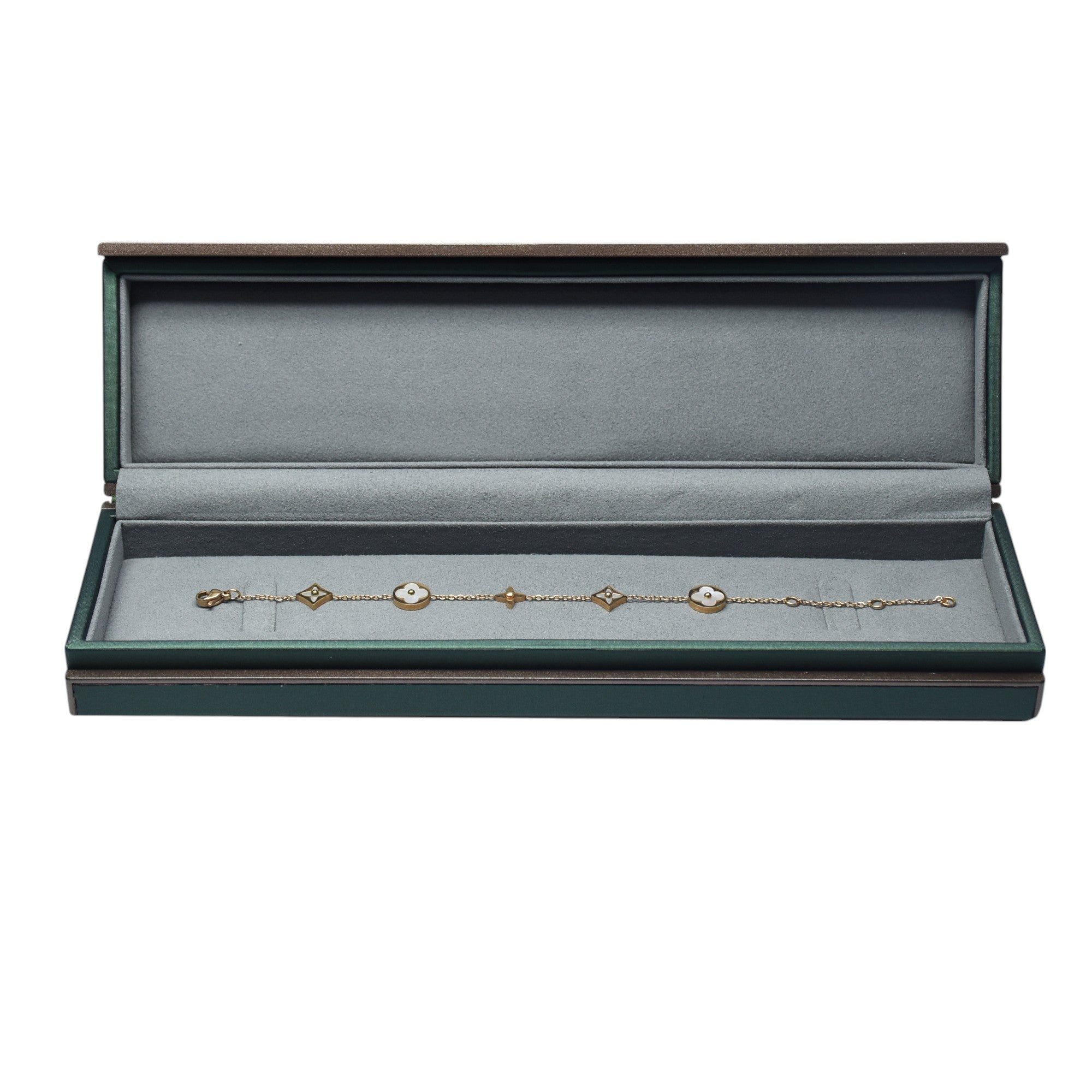 Designer Wooden Jewellery Box With Grey Interior.